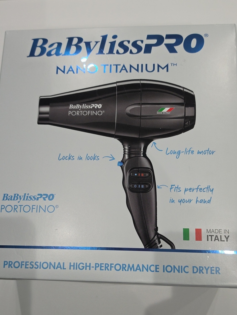 BaBylissPRO Portofino Nano Titanium Black Hair Dryer